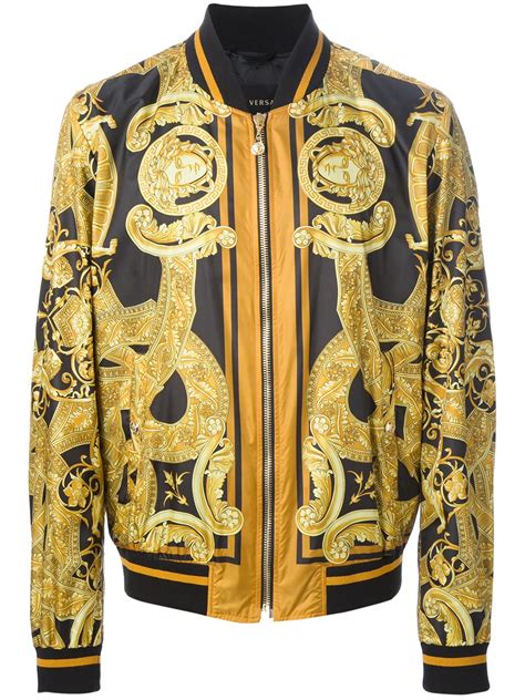 versace bomber jack black gold|versace windbreaker jacket.